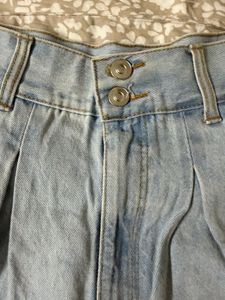 Forever 21 Denim Pleated Shorts