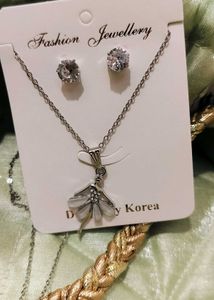 Fairy Pendant Necklace & Earring Set