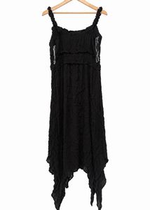 Black Ruffled Spaghetti Strap Dress
