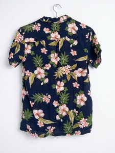Navy Floral Short Sleeve Shirt