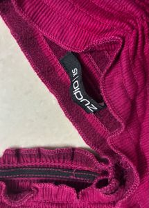 Ruffled Magenta Crop Top