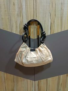 Chic Cream Ruched Handbag