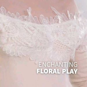 Elegant Lace Trim Sheer Long Sleeve Top