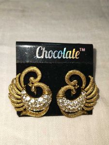 Elegant Gold Peacock Earrings