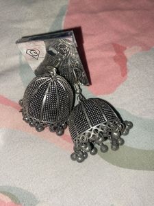 Silver Jhumka Earrings
