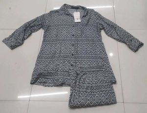 Patterned Shirt Dress