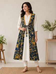 Mustard Bloom Printed Shrug