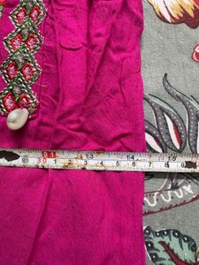 Vibrant Pink Embroidered Kurta with Plazzo