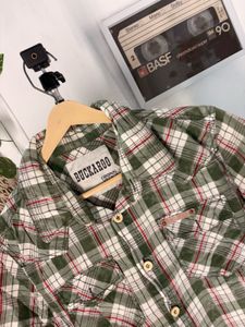 buckaroo Men's Green Plaid Short Sleeve Shirt