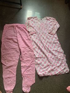 Pink Printed Kurta Set