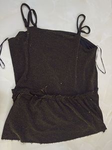 Sparkly Black Mini Ruffle Top