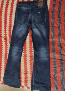 Flared Blue Denim Jeans