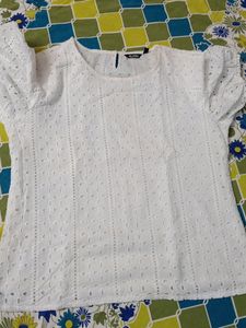 Zudio, White Lace Work Details Size - L