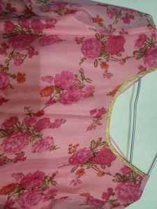 Vibrant Pink Silk Kurta &amp; printed Suit comb