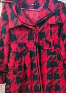 Chic Houndstooth Print Coat