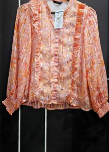 Stylish Ruffled Blouse - New with Tags!
