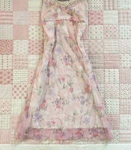 cute pink floral long dress 🌸✨️