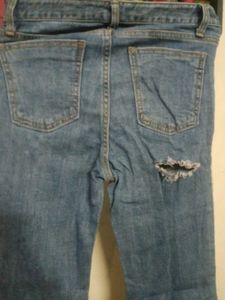 Blue Distressed Denim Jeans