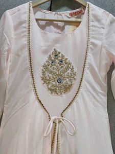 INDDUS -  Pink Set with Gold Border