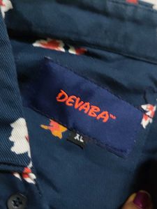Navy Blue Floral Print Full Sleeve Top