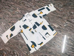 Stylish Printed Kurta with Black Skirt Set