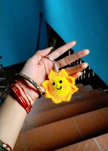 Crochet Sunflower Keychain