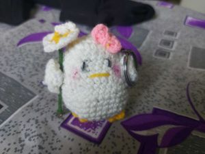 Cute Crochet Chick Keychain Handmade