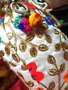 Floral Embroidered Potli Bag