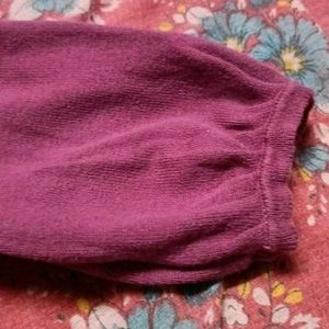 Purple sweater with Contrast Neckline