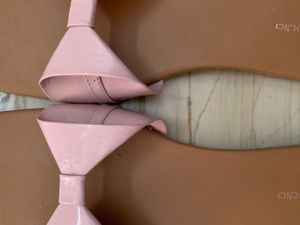 Pink Patent Bow Slides