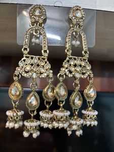Elegant Dangle Earrings with Pearls