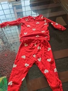 Adorable Heart Print Pajama Set