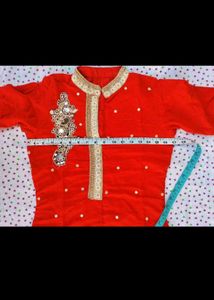 orange 🧡 Kurta with Gold Embellishments