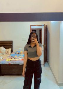 Ribbed Polo Top - Olive Green