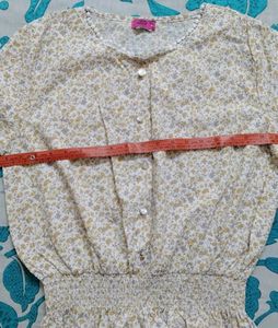 Charming Floral Print Button-Up Top