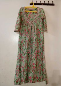 2 Way styling Print Kurta Set with coat &amp; duppata
