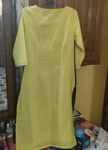 Yellow &amp; Grey Print Kurti