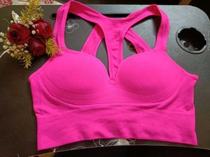 Hot Pink Paded Sports Bra