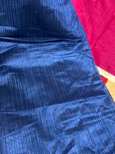 Elegant Blue Silk Saree with Gold Border