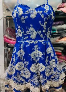 Bohemian Blue Floral Romper