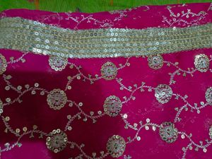 Fully Worked Light Weighted Rani Pink Saree