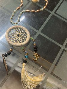 Boho Dreamcatcher Necklace with Om Charm