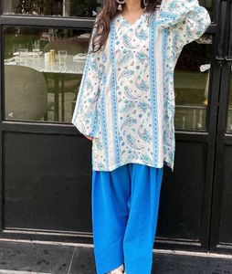 blue farshi salwar set-10%off just for today