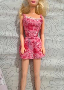 Doll in Pink Floral Dress