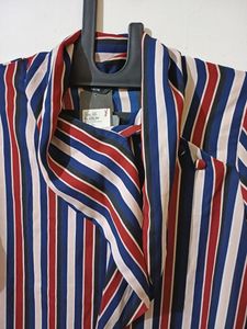 🆕️ Max Striped Tie Neck Top