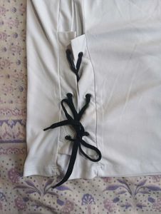 White T-Shirt with Black Accents