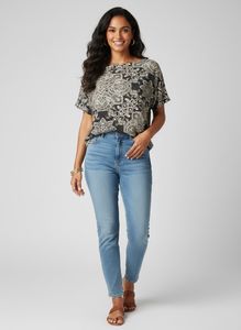 Elegant Paisley Print  boxy Top