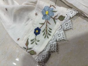 White Embroidered Anarkali Gown