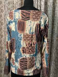 Abstract Print Long Sleeve Top