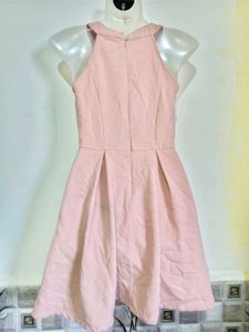 Pink Cross Neckline Dress